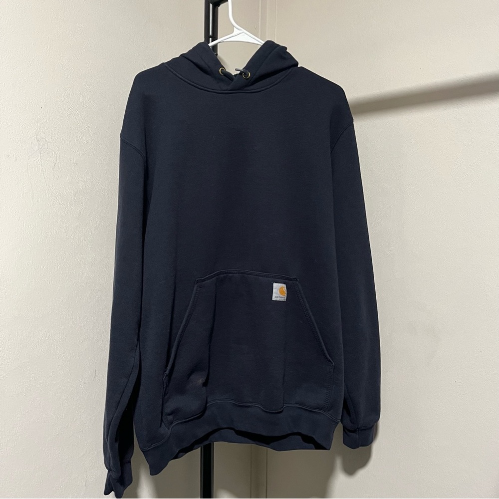 true blue / navy heavyweight carhartt hoodie